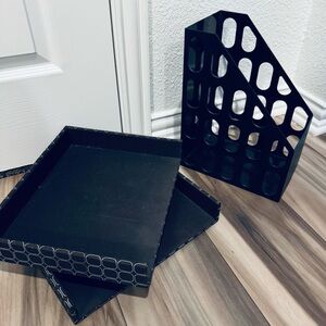 Office Paper File Trays & Magazine Organizer Caddy